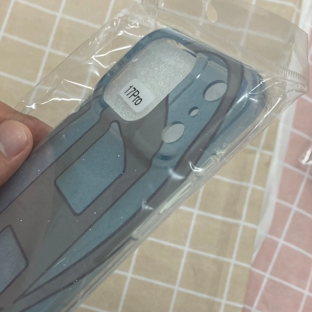 Diesel Blue Glitter Phone Case with Gray Logo Accent